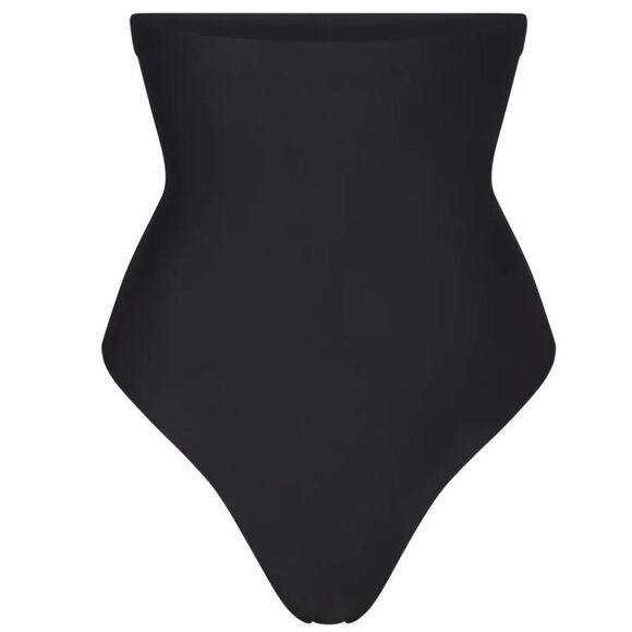 NWT SKIMS Barely There High Waisted Shaping Sculpt Thong In Onyx Black - Picture 7 of 7